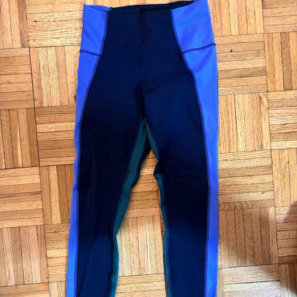 Colorblocked Lululemon leggings - soulcycle collab